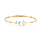 Ασημένιο δαχτυλίδι Opal 18K με επιχρύσωση