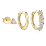 Сребърен сет обеци 3бр Gold Opal Hoops Silver S925 - 2 цвята