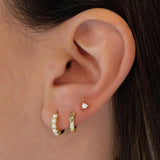 Сребърен сет обеци 3бр Gold Opal Hoops Silver S925 - 2 цвята