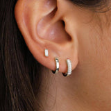 Сребърни обеци Tennis, изящно украшение, носени на ухото, с 18K златно покритие