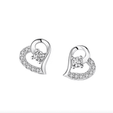 Ασημένια σκουλαρίκια σε σχήμα καρδιάς Heart S925 Silver