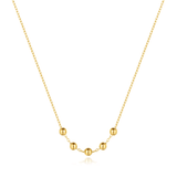 Сребърно колие "Golden Sphere" с 18K златно покритие и 5 топчета, стилно и елегантно за всеки ден.