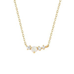 Сребърно колие с опал и диамант, покритие от 18K злато, елегантен и изискан дизайн.