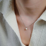 Ασημένιο κολιέ White Pearl S925