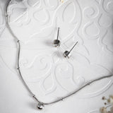 Комплект с блестящ камък- обеци и колие 2 цвята