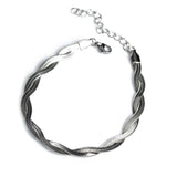 Ασημί διπλό βραχιόλι – Πλέξη φιδιού