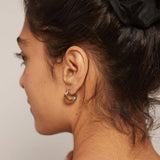 Σκουλαρίκια κρίκοι χρυσό/ασημί με επιχρύσωση 18κ