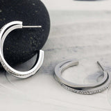 Ασημί κρίκοι με κρυσταλλάκια Silver Bliss