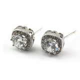 Ασημί σκουλαρίκια Crystal