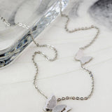 Ασημί κολιέ πεταλούδες