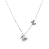 Ασημί κολιέ πεταλούδες