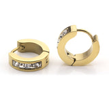 Σκουλαρίκια από χειρουργικό ατσάλι με ζιργκόν σε χρυσή απόχρωση