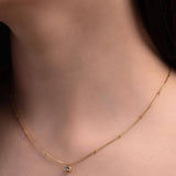 Комплект с блестящ камък- обеци и колие 2 цвята