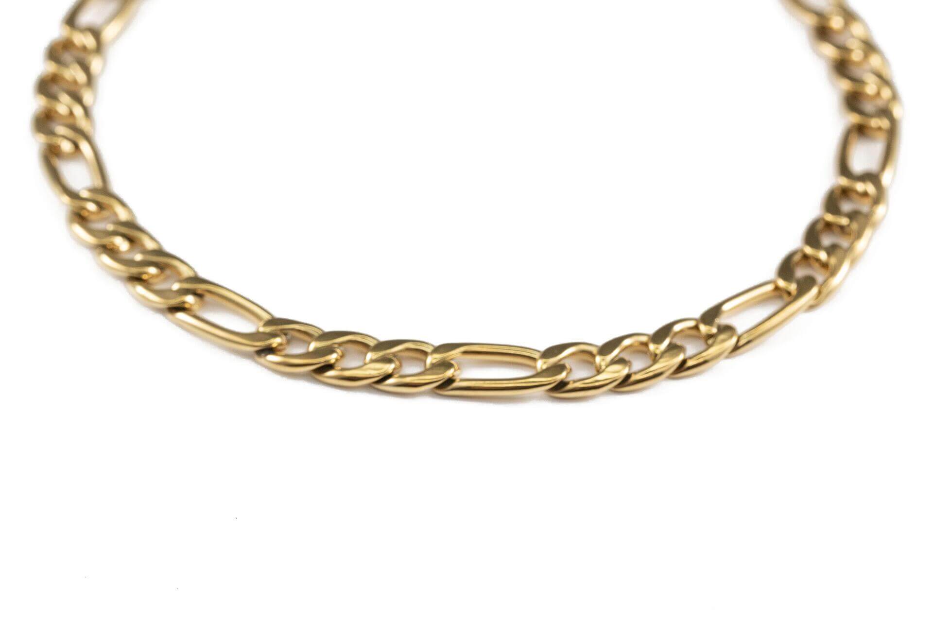 Златиста гривна за глезен, верижка с 18k златно покритие, медицинска стомана, водоустойчива, 22 см дълга.