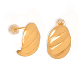 Χρυσά σκουλαρίκια Croissant 18K με επιχρύσωση