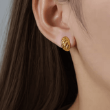 Χρυσά σκουλαρίκια Croissant 18K με επιχρύσωση