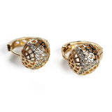 Χρυσά σκουλαρίκια Chic με ζιργκόν