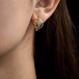 Χρυσά σκουλαρίκια Chic με ζιργκόν