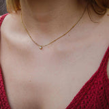 Χρυσό κολιέ Amore με κρύσταλλο