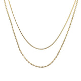 Златно двойно колие Elara от медицинска стомана 304L с 18К позлата, водоустойчиво и хипоалергенно.