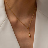 Χρυσό Κολιέ Δάκρυ με Επιχρύσωση 18κ