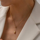 Χρυσό Κολιέ Δάκρυ με Επιχρύσωση 18κ