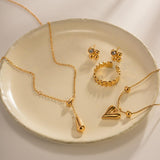 Χρυσό Κολιέ Δάκρυ με Επιχρύσωση 18κ