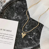 Златисто Колие Сърце с нежни топчета с 18к Златно Покритие